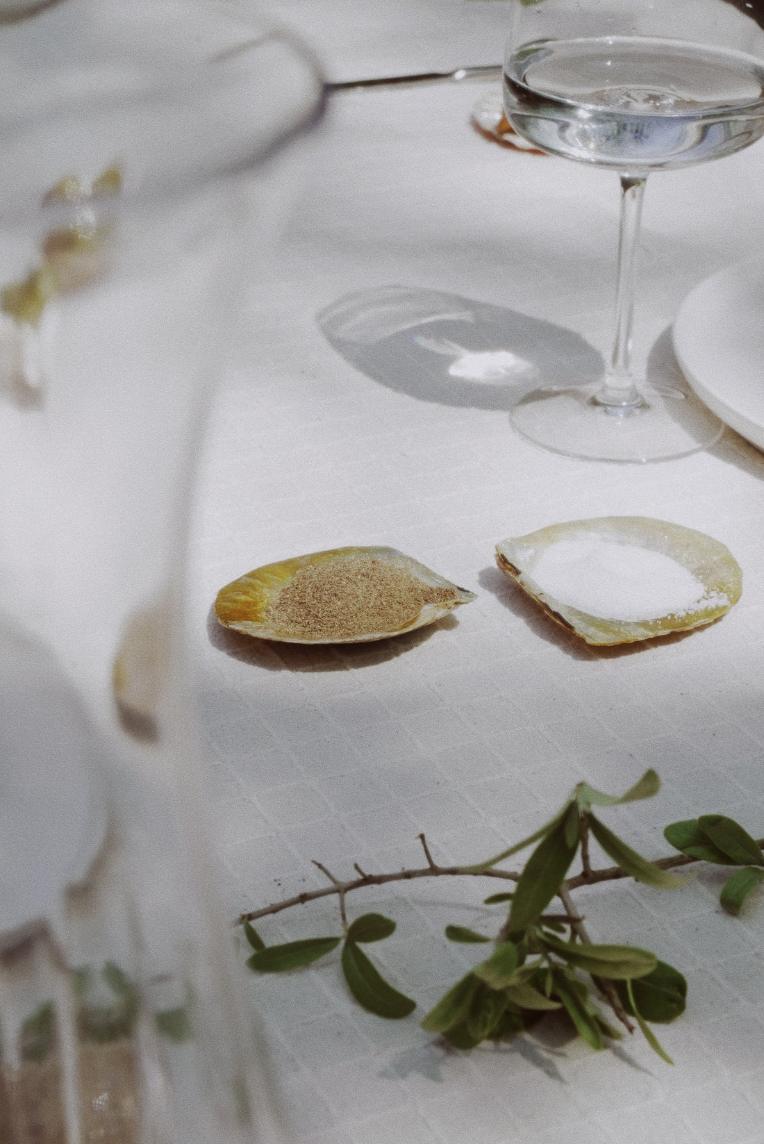 Mother of pearl salt and pepper plates