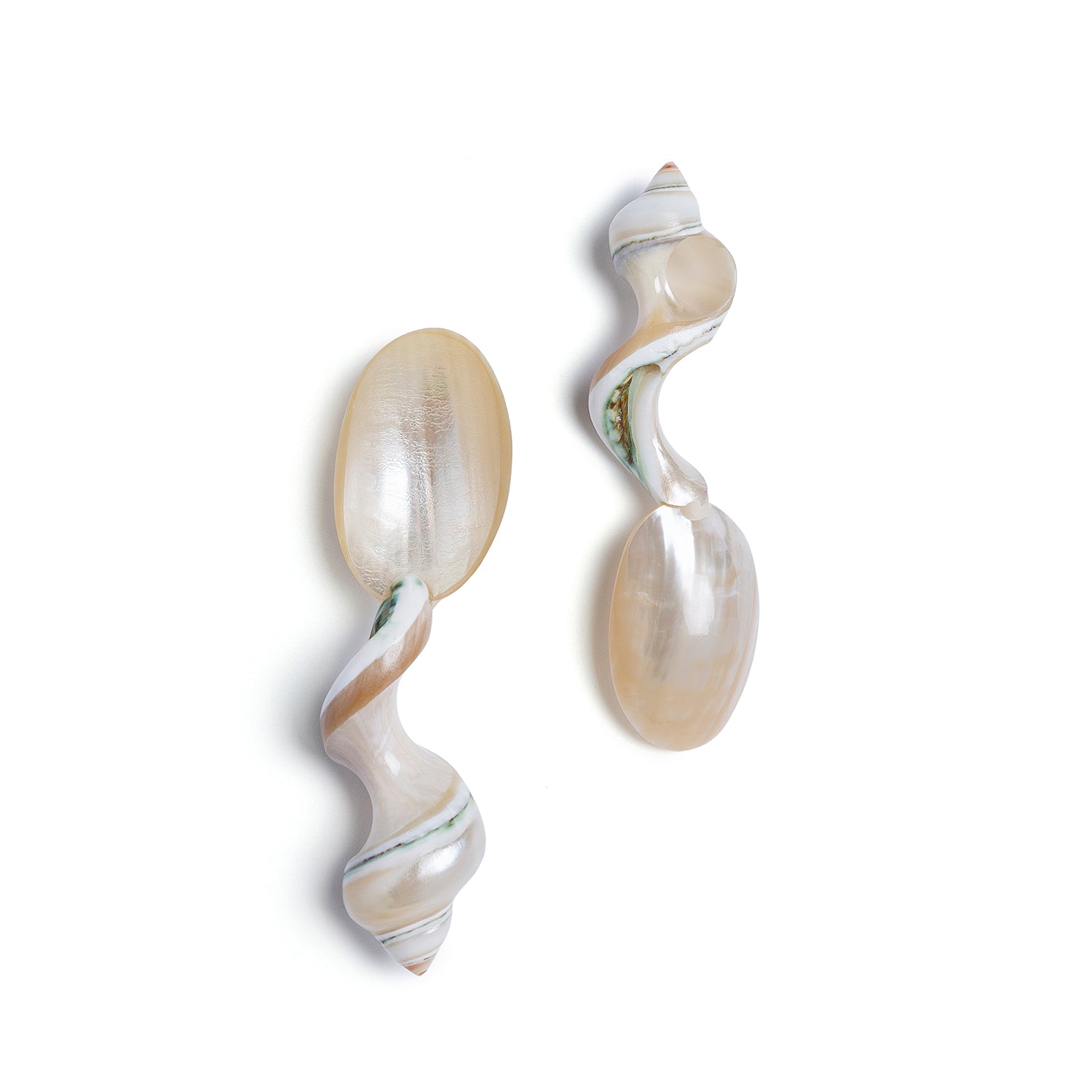 Mother of pearl spoons handcrafted with unique shell  handles.