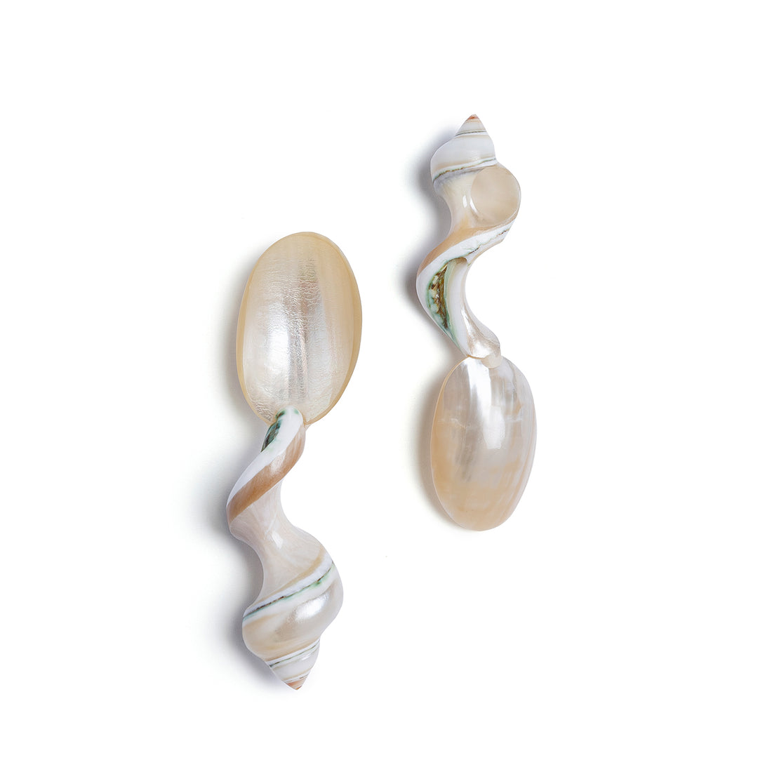 Mother of pearl spoons handcrafted with unique shell  handles.