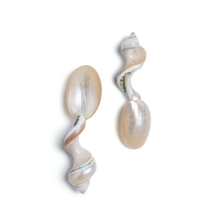 Mother of pearl spoons handcrafted with unique shell  handles.